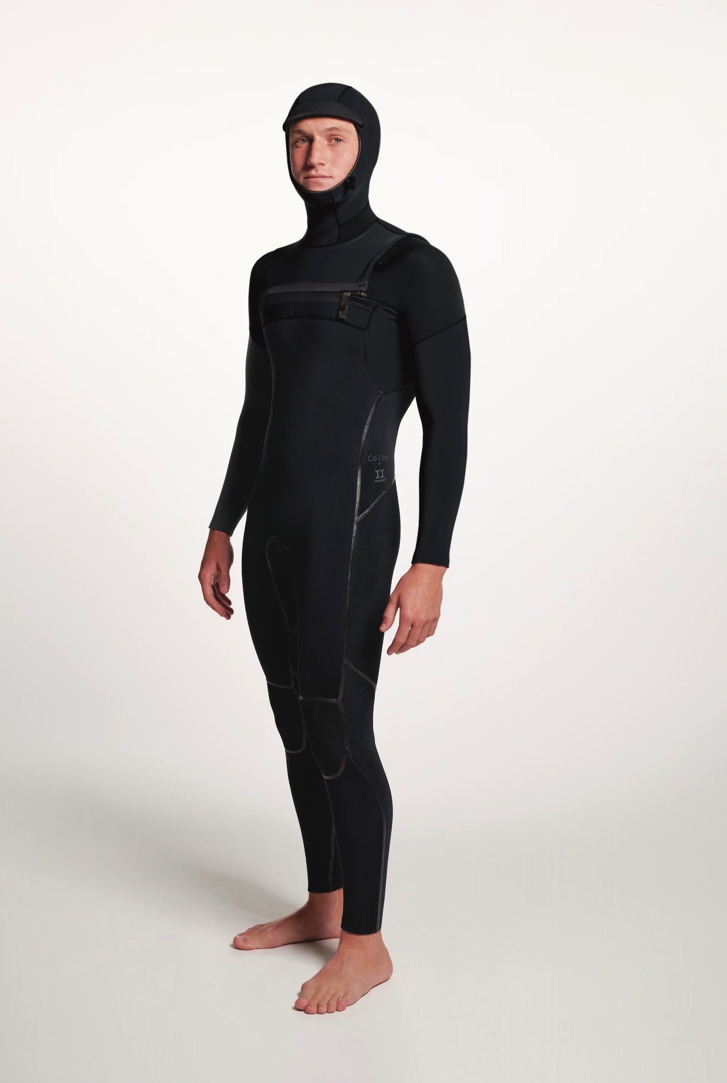 Colby + Yamamoto - 5/4mm Hooded Chest Zip Fullsuit - ALL BLACK