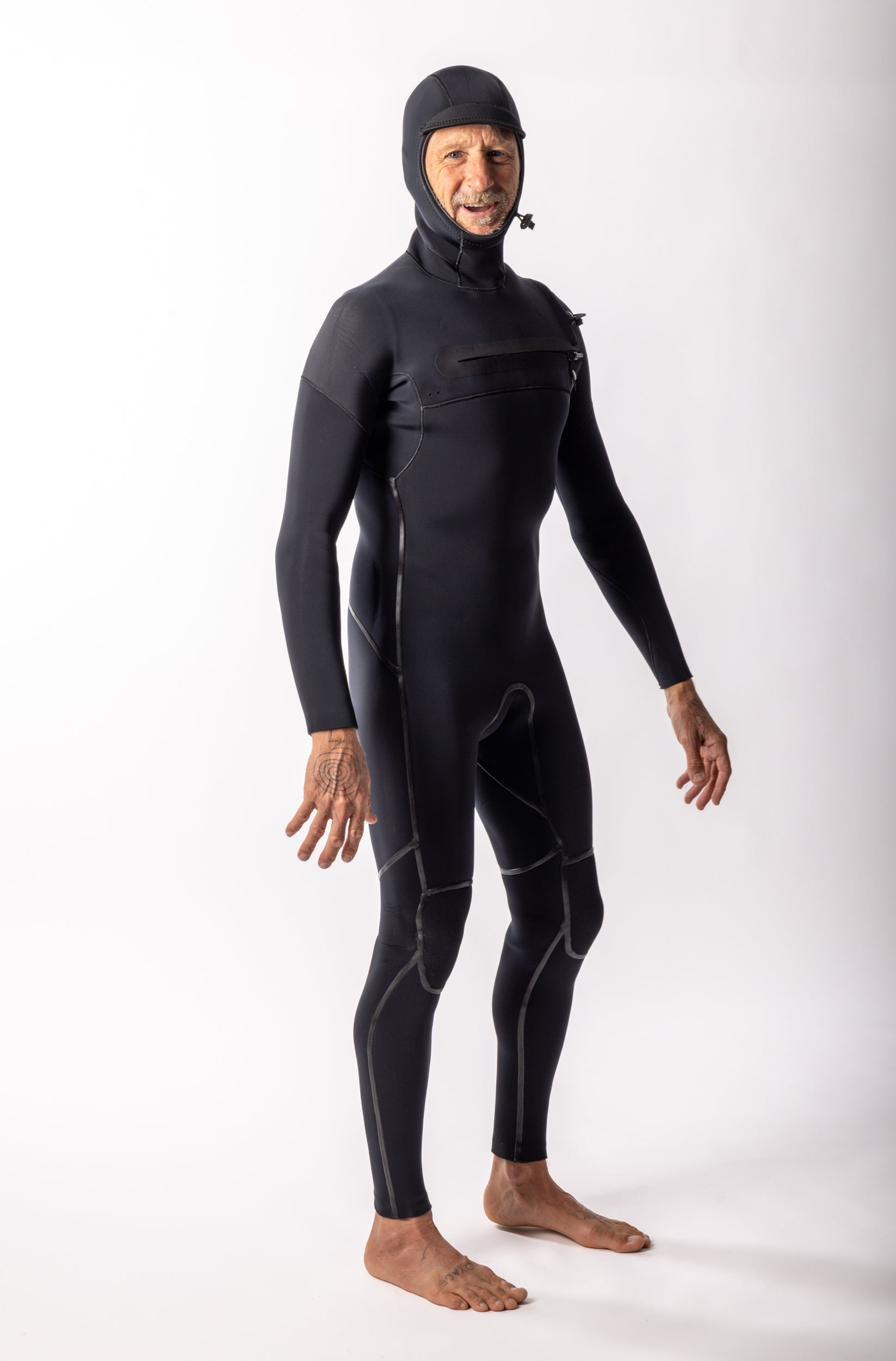 Colby + Yamamoto - 5/4mm Hooded Chest Zip Fullsuit - ALL BLACK