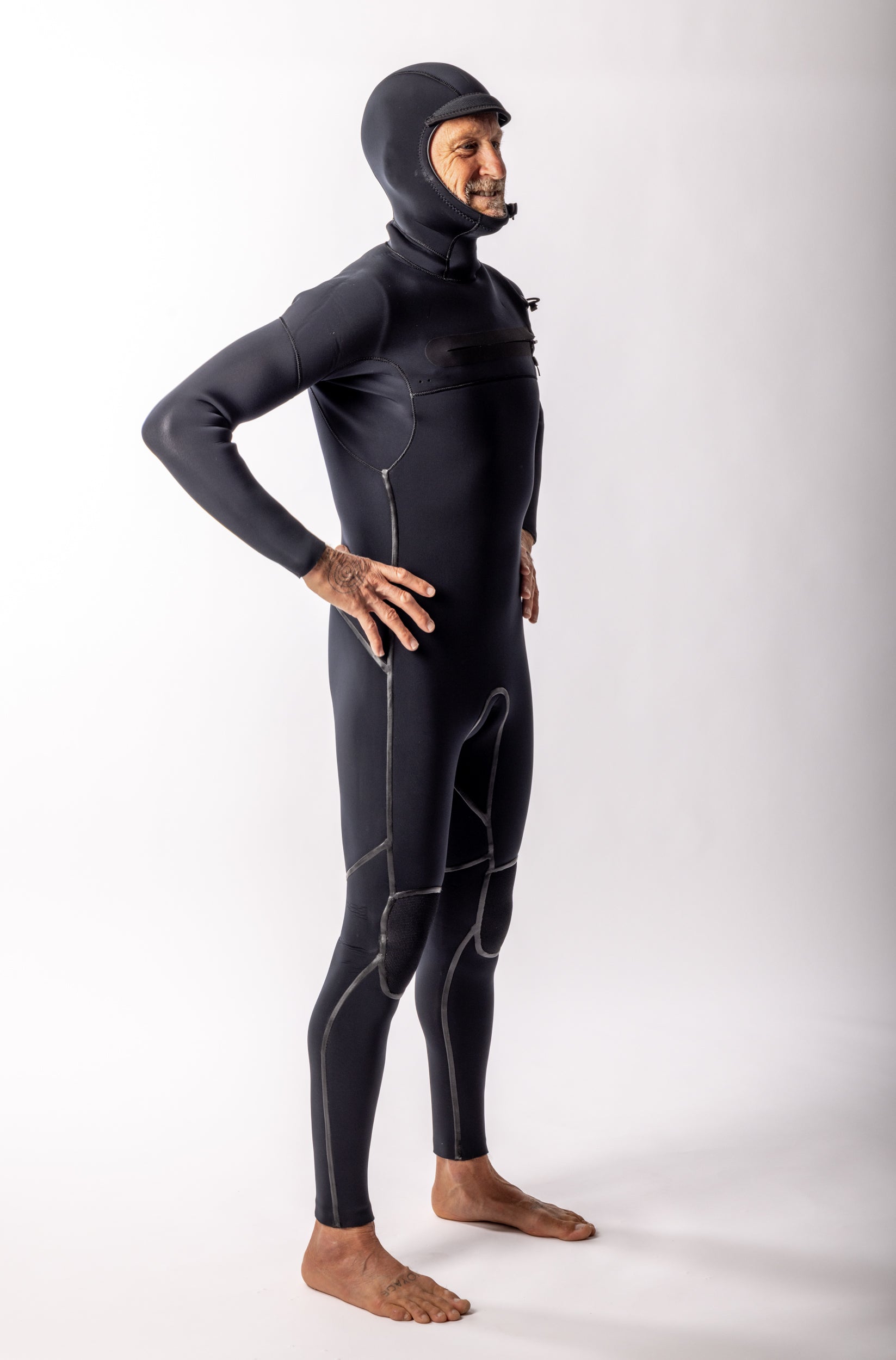 Colby + Yamamoto - 5/4mm Hooded Chest Zip Fullsuit - ALL BLACK