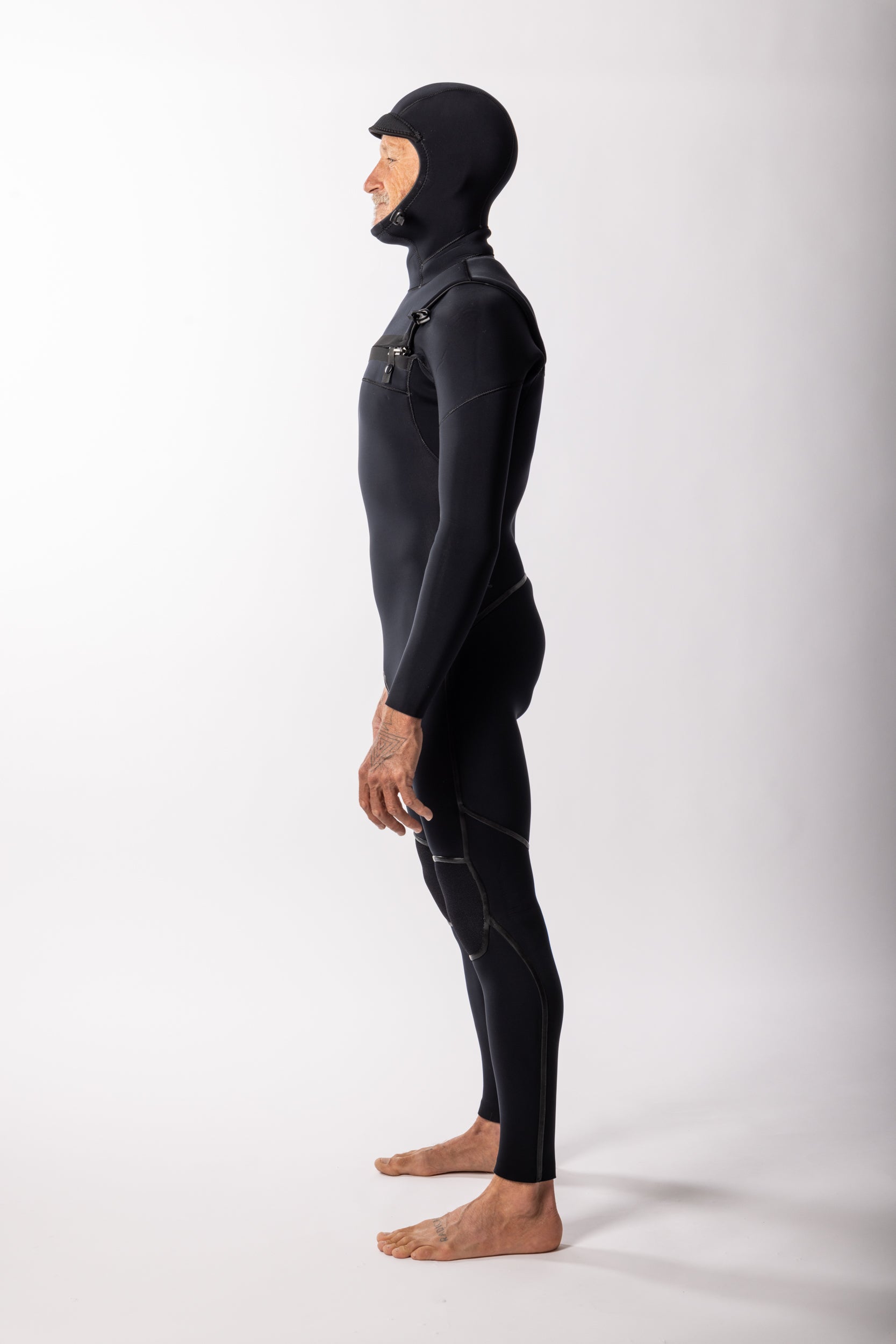 Colby + Yamamoto - 5/4mm Hooded Chest Zip Fullsuit - ALL BLACK
