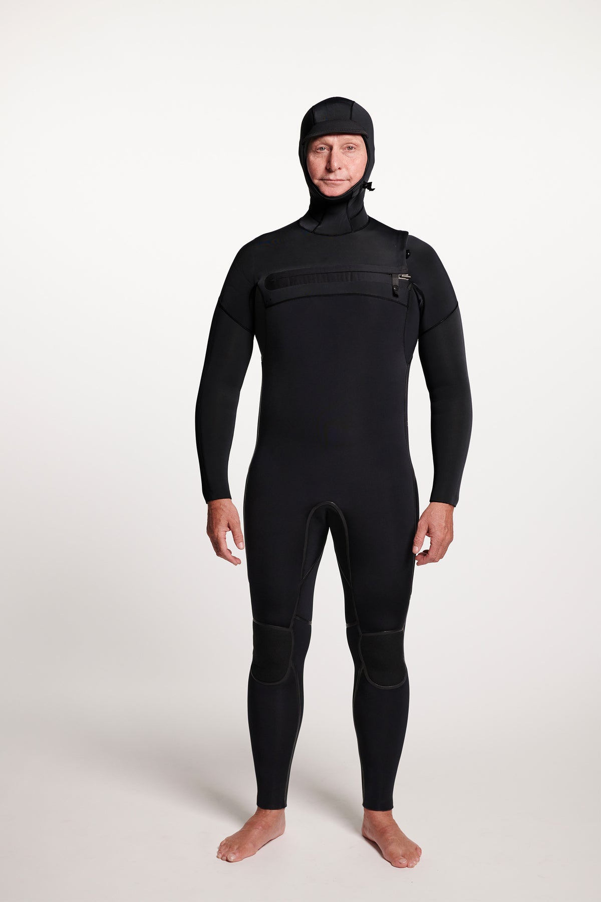 Colby + Yamamoto - 4/3mm Hooded Chest Zip Fullsuit - ALL BLACK